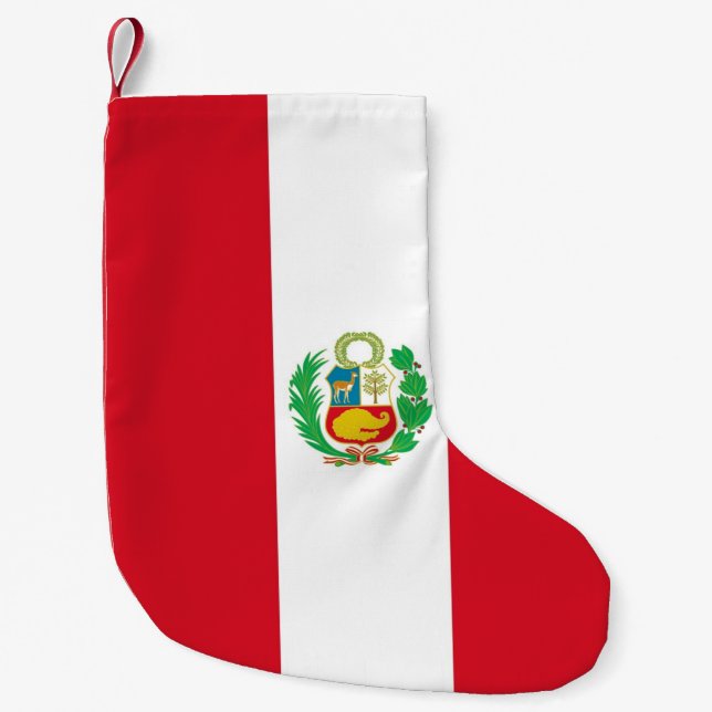 Meia De Natal Pequena Meias de Natal com Bandeira do Peru (Frente)