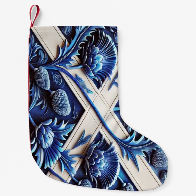 Meia De Natal Pequena Meias de Natal com palitos escoceses (Frente)