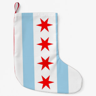 Meia De Natal Pequena Meias do Natal com a bandeira de Chicago, EUA