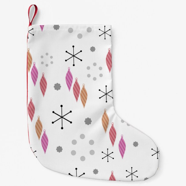 Meia De Natal Pequena Meio século Moderno inverno (Frente)