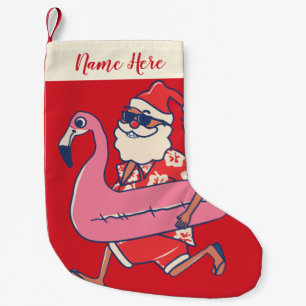 Meia De Natal Pequena Mele Kalikimaka Papais noeis Flamingo Natal Getawa