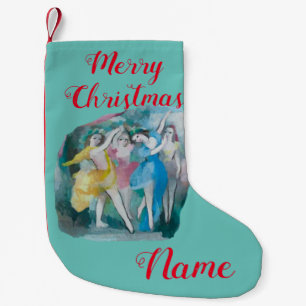 Meia De Natal Pequena Menina Ballerina Dancers Thunder_Cove