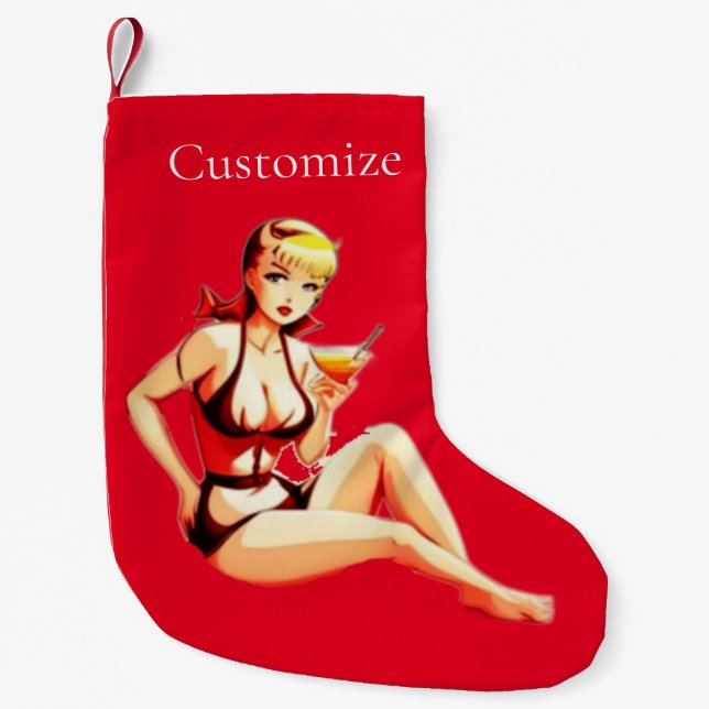 Meia De Natal Pequena Menina Bikini, Loura-branca, Thunder_Cove (Frente)