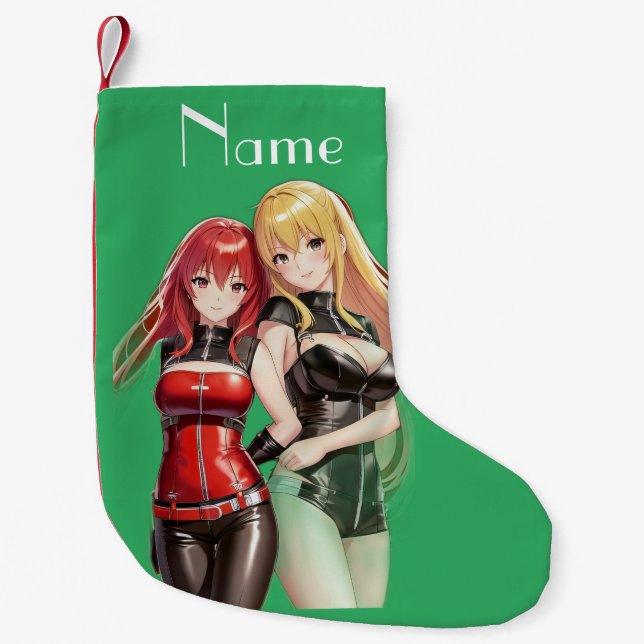 Meia De Natal Pequena Meninas bonitas Animam Thunder_Cove (Frente)