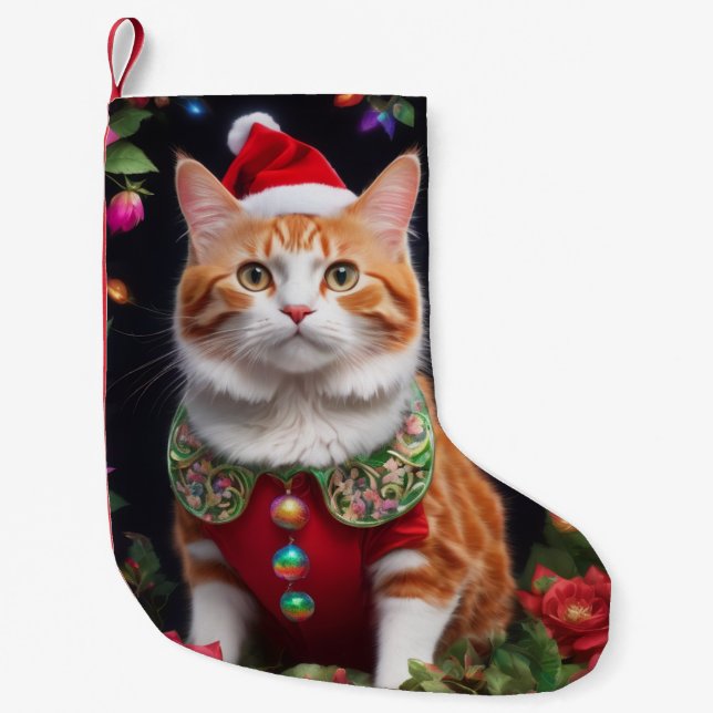 Meia De Natal Pequena Meowy (Frente)