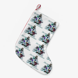 Meia De Natal Pequena Meowy Christmas