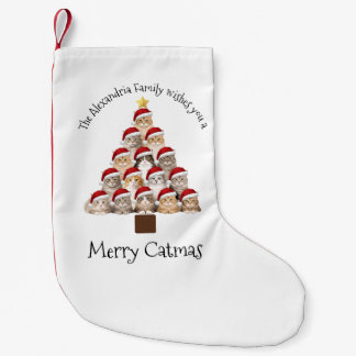 Meia De Natal Pequena Merry Catmas Personalized Family Christmas Holiday