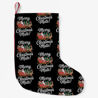 Meia De Natal Pequena Merry Christmas Mate Santa Sleigh Kangaroo Xmas