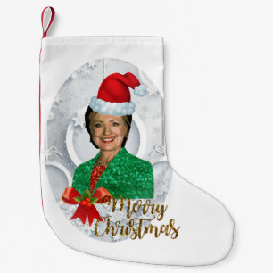 Meia De Natal Pequena merry xmas Hillary clinton stocking