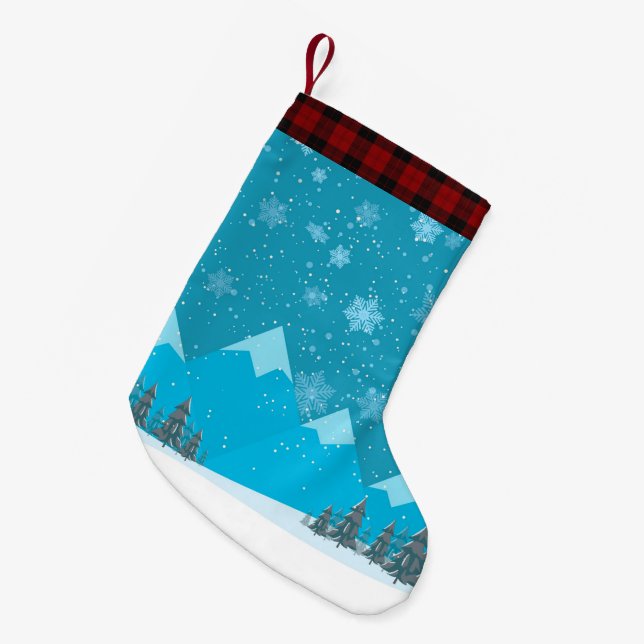 MEIA DE NATAL PEQUENA MERRY XMAS SNOWY LANDSCAPE (Frente (Pendurada))