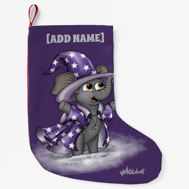 Meia De Natal Pequena Metalfant Wilbur em pouso de inverno (Frente)