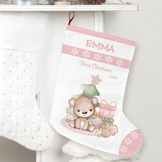 Meia De Natal Pequena Meu Primeiro Natal, Bebê de Natal (My First Christmas Baby Christmas Stocking)