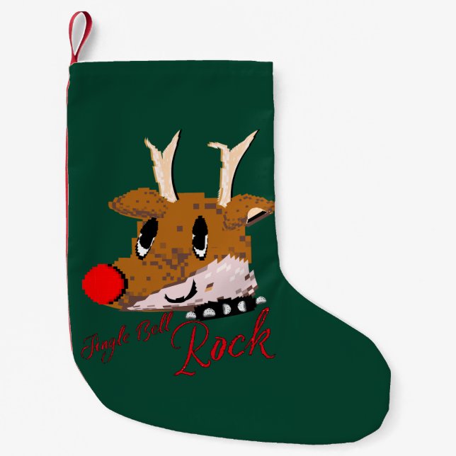 Meia De Natal Pequena Mikitiez jinglebellrock punk gothmas reindeer (Frente)