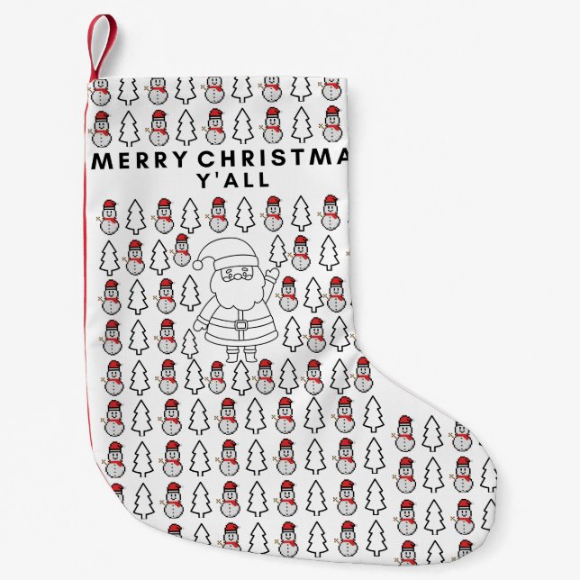 Meia De Natal Pequena Miktiez merrychristmas papais noeis mínimos feliz  (Frente)