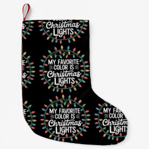 Meia De Natal Pequena Minha Cor Favorita É Luzes De Natal Xmas Feriado