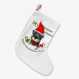Meia De Natal Pequena Miniatura Schnauzer Natal