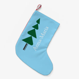 Meia De Natal Pequena Minimalist Abstract Green Chic Christmas Tree
