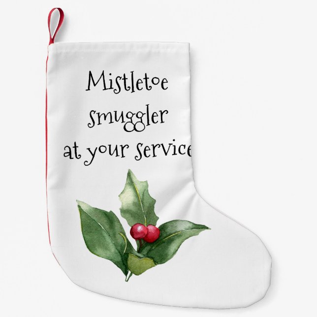 Meia De Natal Pequena Mistletogler no seu Serviço Engraçado Natal (Frente)