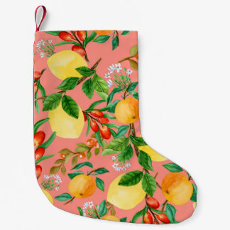 Meia De Natal Pequena Mistura Floral de Aquarelas: Ilustra Sem Costura C