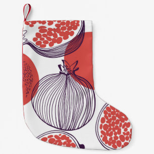 Meia De Natal Pequena Moda sem costura de fruta de romã, hal