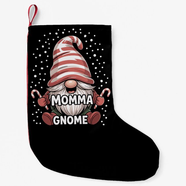 Meia De Natal Pequena Momma Gnomo Natal Pajama Matando Família (Frente)