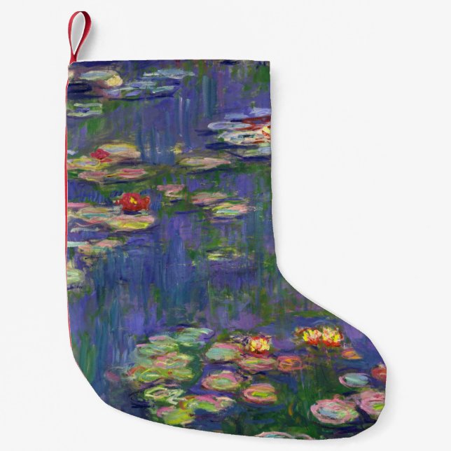 Meia De Natal Pequena Monet Water Lily - Pintura de plataforma (Frente)