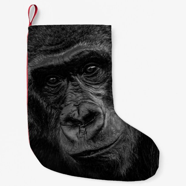MEIA DE NATAL PEQUENA MONKEY RETRAIT ON BW (Frente)
