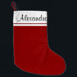 Meia De Natal Pequena Monograma de Padrão de Natal Vermelho e Branco<br><div class="desc">O Monograma Tradicional de Natal Vermelho e Branco,  empalidecendo com seu nome,  faz um presente de Natal personalizado perfeito.</div>
