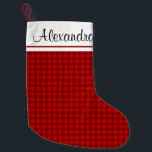 Meia De Natal Pequena Monograma de Padrão Russo de Natal Vermelho e Bran<br><div class="desc">O Padrão Russo de Natal do País Vermelho e Branco Monograma Estocando com seu nome faz um perfeito Presente de Natal Personalizado.</div>