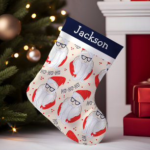 Meia De Natal Pequena Monograma do Papai Noel Hipster