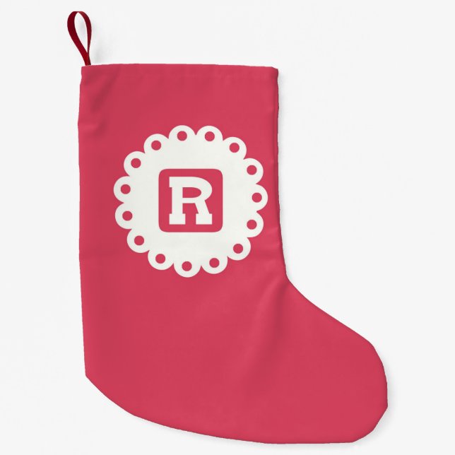 MEIA DE NATAL PEQUENA MONOGRAMA "R" (Frente)