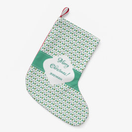 Meia De Natal Pequena Monograma Verde de Árvore de Natal Feliz