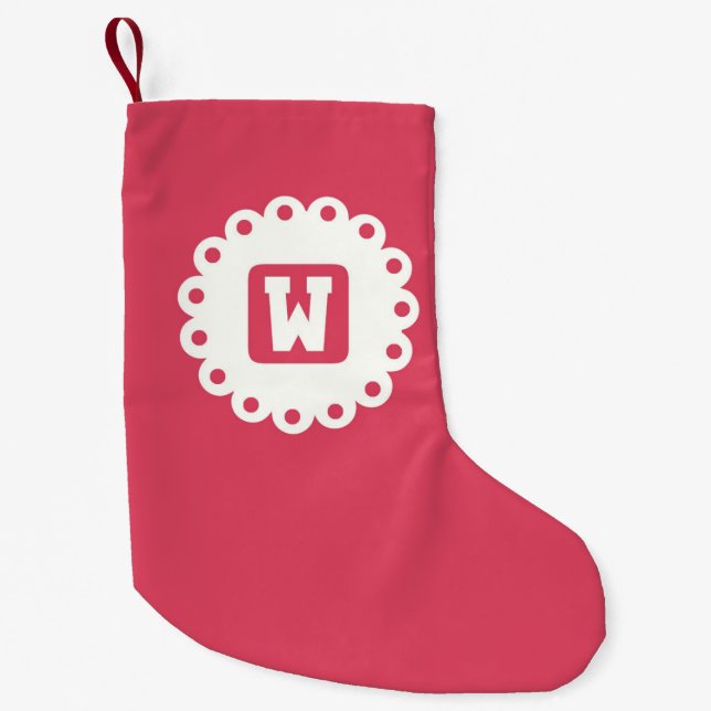 MEIA DE NATAL PEQUENA MONOGRAMA "W" (Frente)
