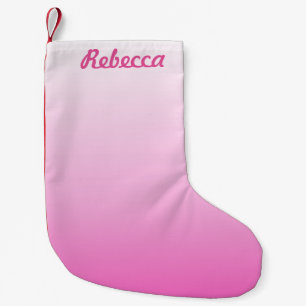 Meia De Natal Pequena monogramas mbre poeirento rosa cor-de-rosa