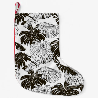 Meia De Natal Pequena Monstera deixa um padrão sem costura