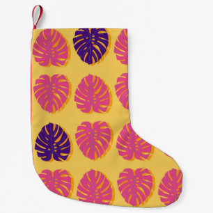 Meia De Natal Pequena Monstera havaiana design