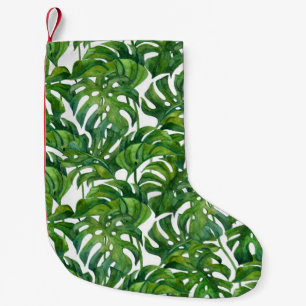 Meia De Natal Pequena Monstera Verde Deixa-se tropical
