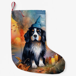 Meia De Natal Pequena Montanha do Halloween Bernese com Pumpkins assusta