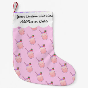 Meia De Natal Pequena Morango Bebida Cute Kawaii Pixel Girly Pastel