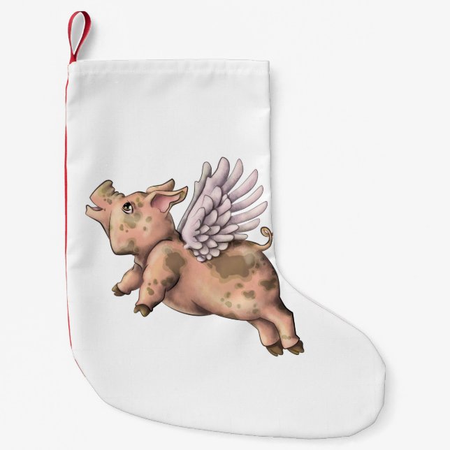 Meia De Natal Pequena Mosca de Suínos (Frente)