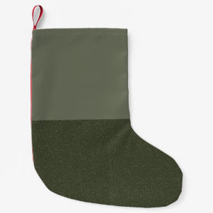 Meia De Natal Pequena Moss Green com dois tons Texturizados no natal