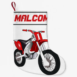 Meia De Natal Pequena Moto de bicicleta NOMES e Idade ou Número