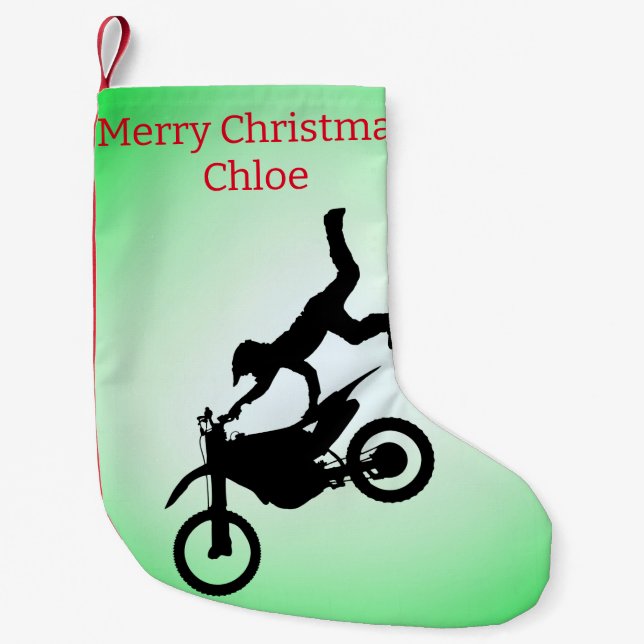 Meia De Natal Pequena Motocross (Frente)