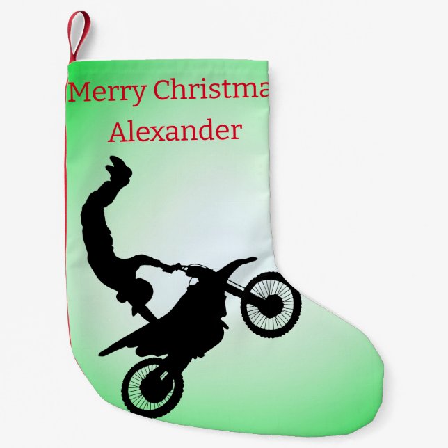 Meia De Natal Pequena Motocross (Frente)