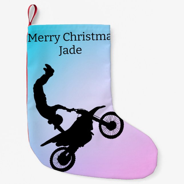 Meia De Natal Pequena Motocross (Frente)