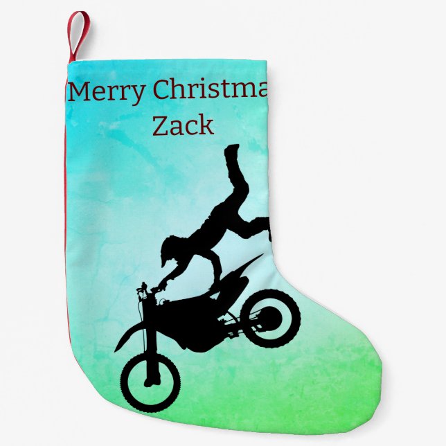 Meia De Natal Pequena Motocross (Frente)