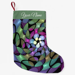 Meia De Natal Pequena Movimentos Coloridos Nome Fracional Abstrato Tripp