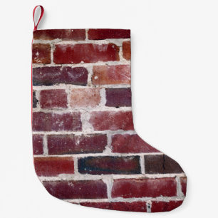 Meia De Natal Pequena Muro de tijolo