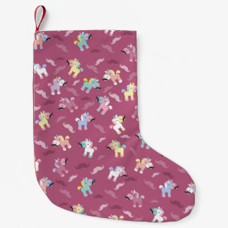 Meia De Natal Pequena Mustachio Unicornio