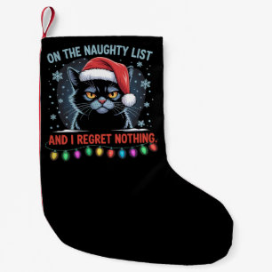Meia De Natal Pequena Na Lista Travessa E Não Me Arrependo De Nada Gato 